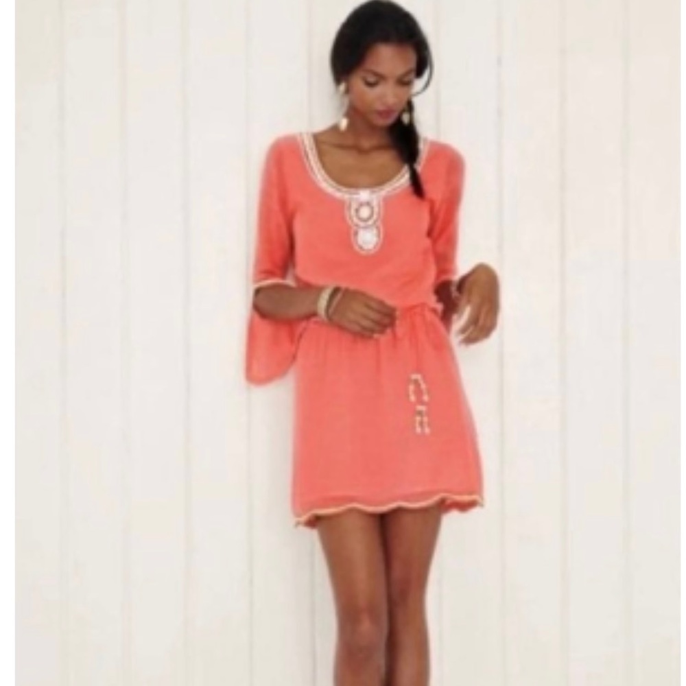 NWT Lilly Pulitzer Yummy Melon Delisa Beaded Tunic Dress Small M